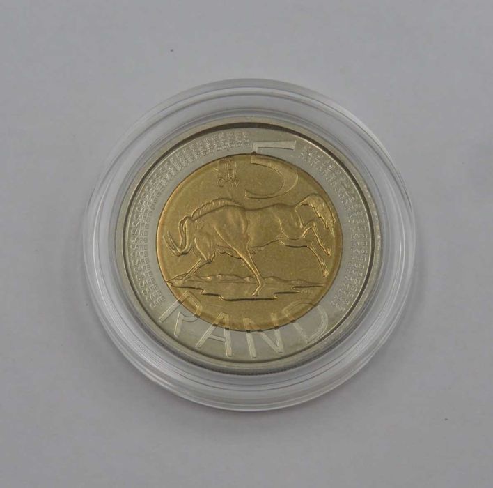 Moeda sul-africana de cinco rands, edição limitada (Reservado)