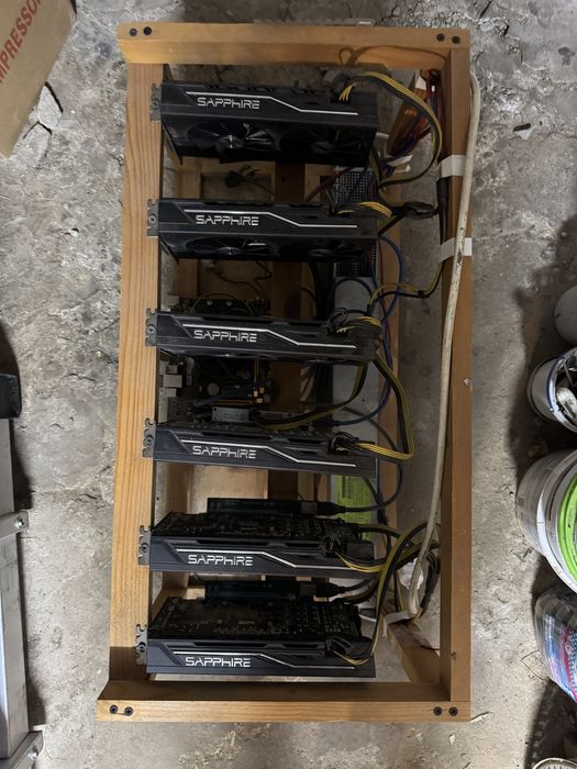 Ферма на 6 карт Sapphire Nitro PLUS rx470 4GB