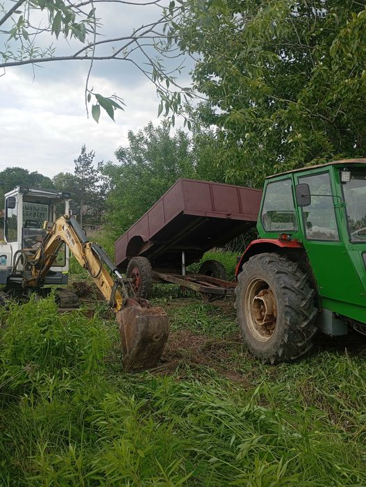 Usługi koparkol cenny od 80 zł traktor z przyczepol