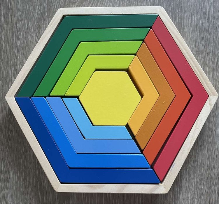 Puzzle madeira Hexagonal