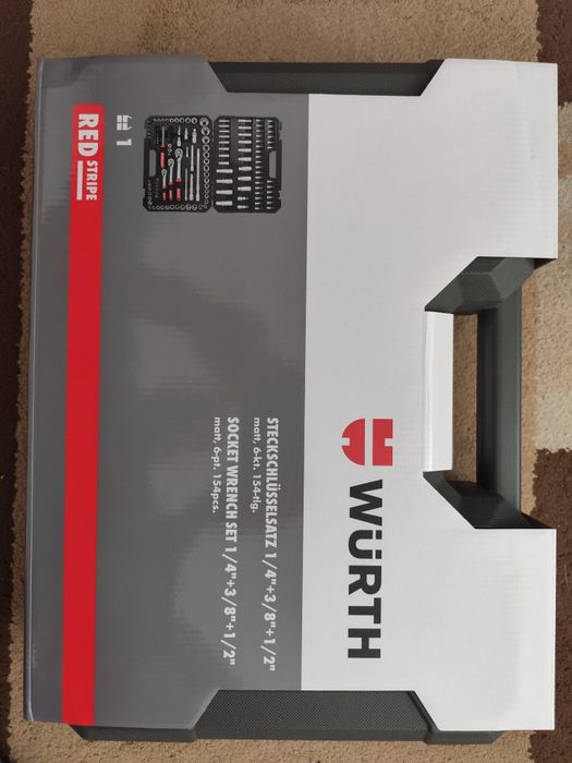 WURTH !!! Klucze Nasadowe  1/2", 1/4", 3/8" 154 El. Nowe !!!