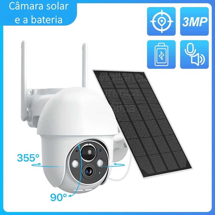 Câmara Rotativa ‼️ Full HD ‼️ Sem Fio/Wi-Fi ‼️ Bateria ‼️ Painel Solar