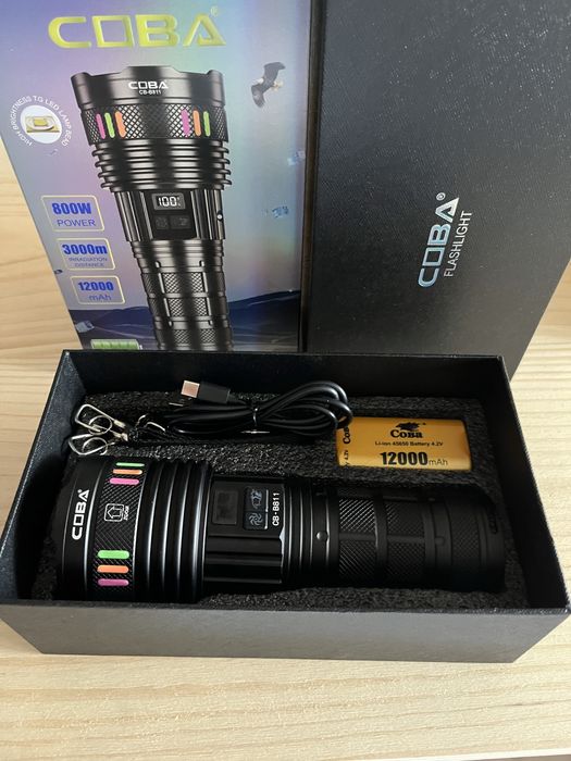 Lanterna de mão led ultima tecnologia laser white incrivel zoom 3km