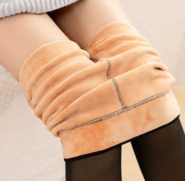 Колготки на флисе вторая кожа имитация голых ног баталы 50-52р.