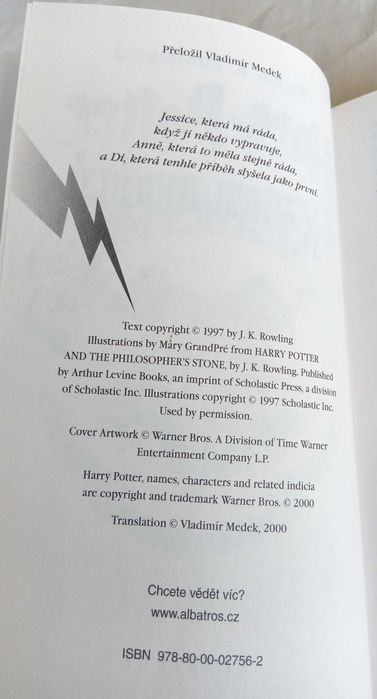 Livro Harry Potter e a Pedra Filosofal em Checo - colecionadores [Portes e registo Incluídos]