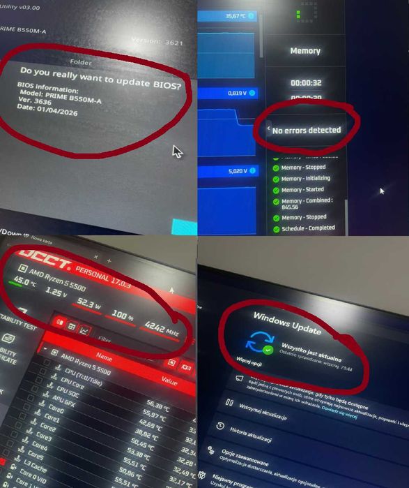Mocny Komputer Gamingowy RTX 5060 8GB / R5 5500 / 32 Ram / SSD+HDD / W11 / Do Gier / Bialy ARGB