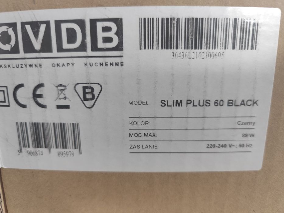 Okap VDB Slim PL 60 Czarny