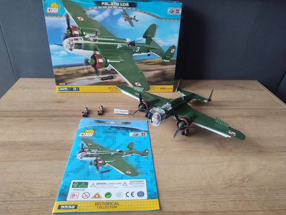 Klocki Cobi kolekcjonerski zestaw PZL.37B ŁOŚ nr 5532 + gratis książka