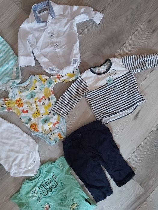 Zestaw ubranek r. 68 dla chłopca stan idealny