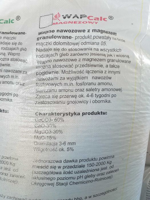 Wapno granulowane kredowe, magnezowe PROMOCJA  przed sezonem