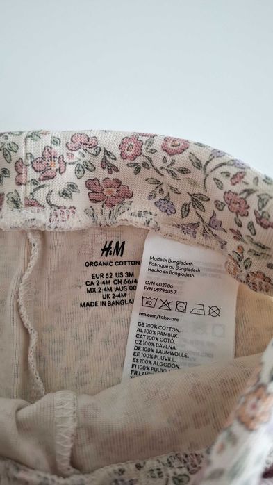 Zara H&M 2x spodnie getry leginsy niemowlęce 62