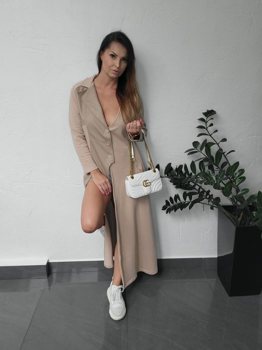 Marynarka asymetryczny beż M/L