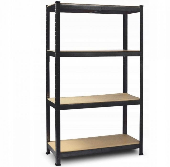 Стелаж металевий чорний 180х90х40 см, 4 полиці, до 600 кг