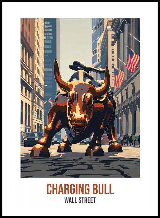 Plakat 64x90cm Charging Bull