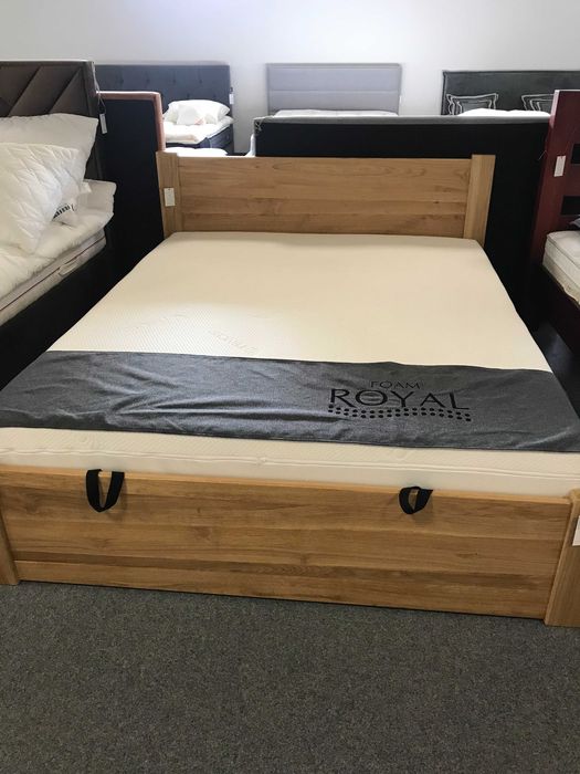 Łóżko 160x200 z pojemnikiem (lite drewno- dąb)
