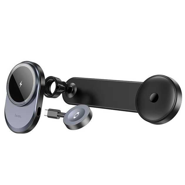 Автомобільний MagSafe тримач HOCO HW28 на центральну консоль 15W black