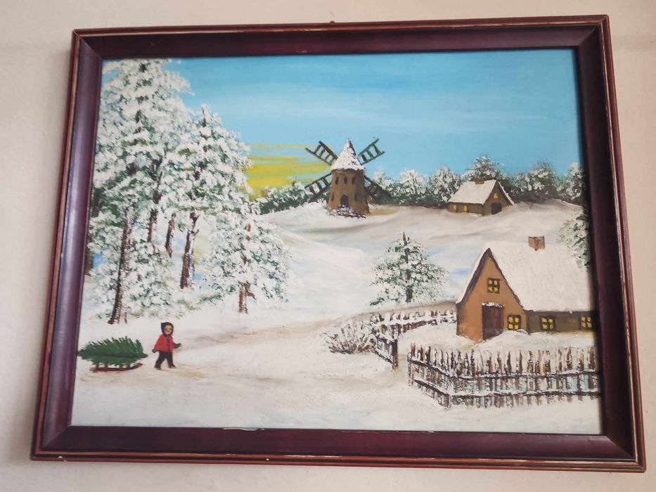 Obraz ręcznie malowane PRL