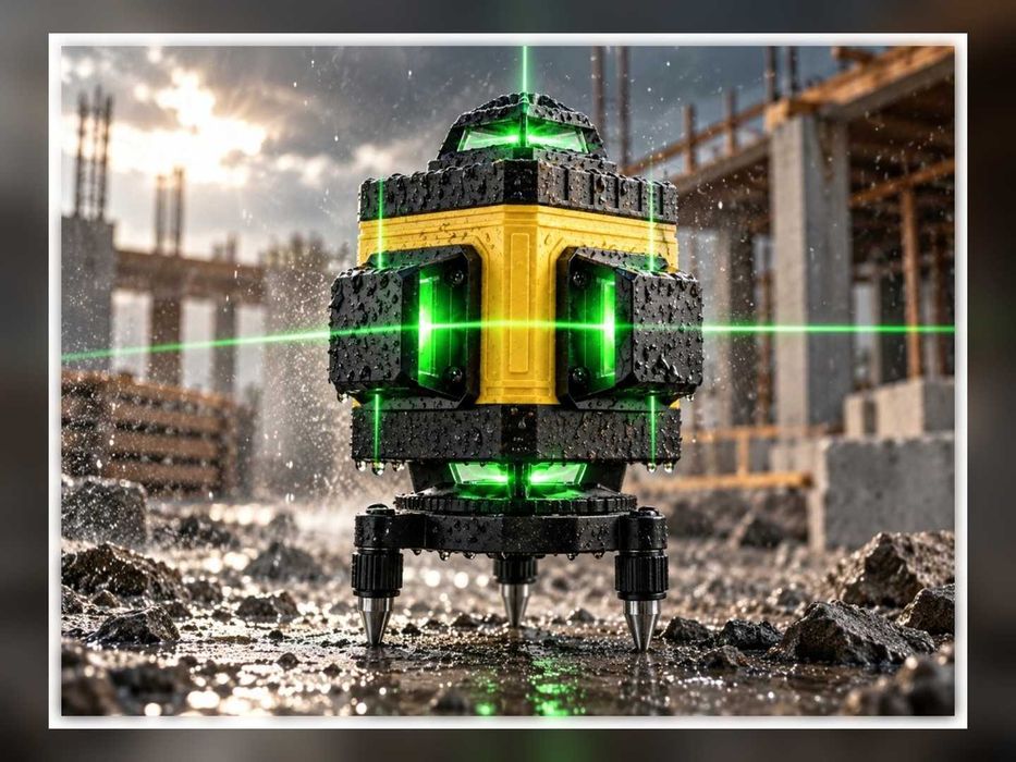 Nowa Poziomica Laserowa 4D 16 Linii Zielona 45 M Statyw Pilot Etui