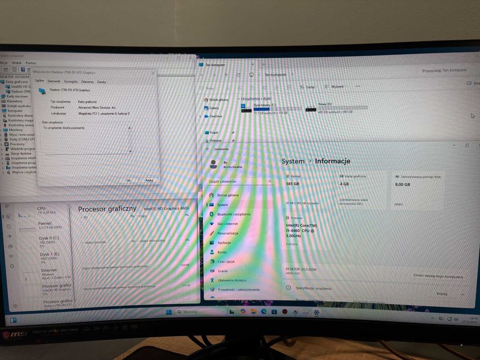 Pc Intel i5 4460 3.2 Ghz ,RX470 4GB, 8GB RAM, SSD, Thermaltake 630W