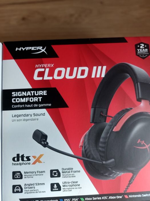 Słuchawki HyperX Cloud III Przewodowe Czarne NOWE