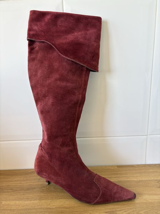 Botas em curça bordeaux