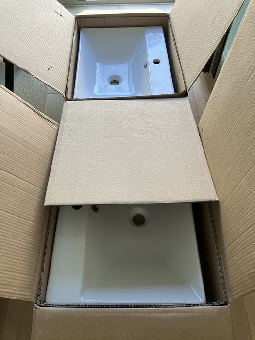 Lavatorio Sanitana Albus 60 , de pousar, com furo de torneira e esgoto