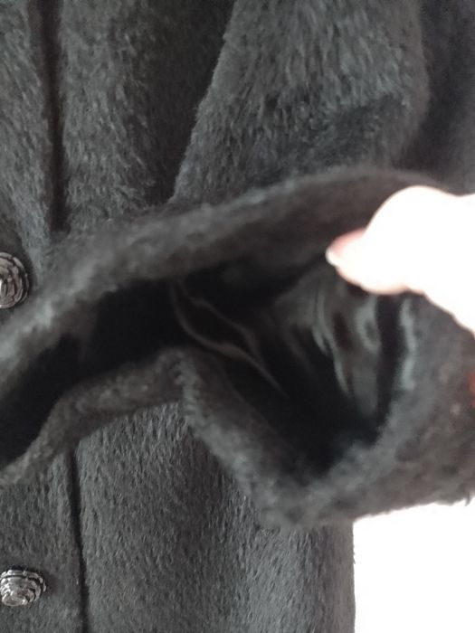 Palto płaszcz damskie kołnierz z norki roz 42 L