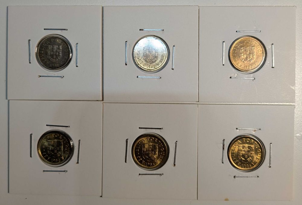 Coleção completa moedas 1 escudo 1981 a 1986