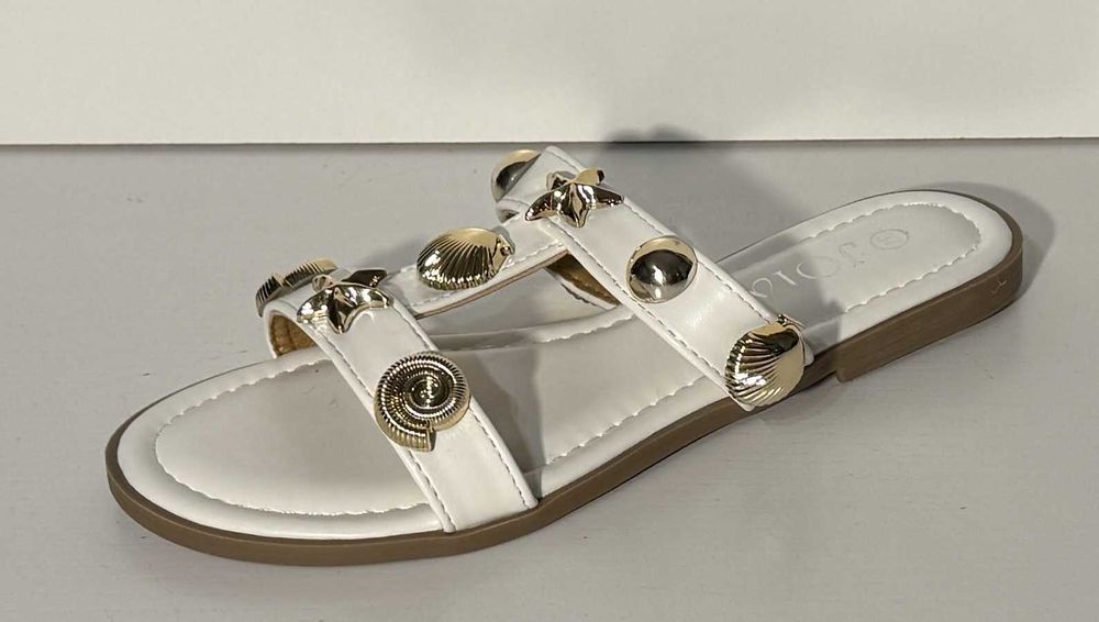 Damskie białe klapki w muszelki rozmiar 37