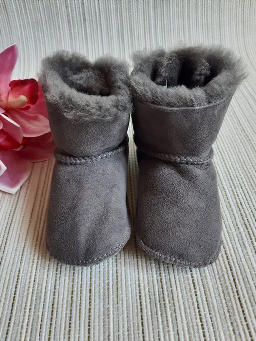 Теплі зимові уггі-пінетки patinio (овчина, натуральна замша) 14см