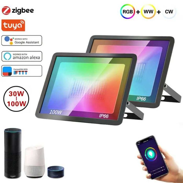 Розумний вуличний ліхтар Tuya Rgbcw Zigbee 30 W