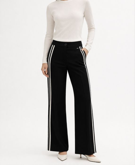 Брендовые Черные брюки прямые zara