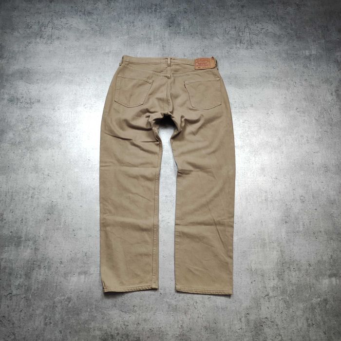 MĘSKIE Spodnie Proste PREMIUM Denim Jeans Beżowe Levis 501 Made in USA