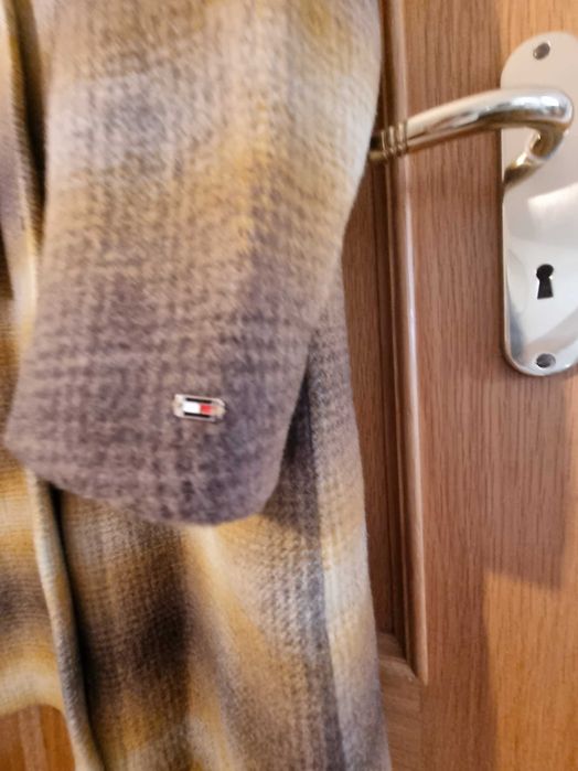 Casaco com mistura de lã, amarelo e castanho TOMMY HILFIGER