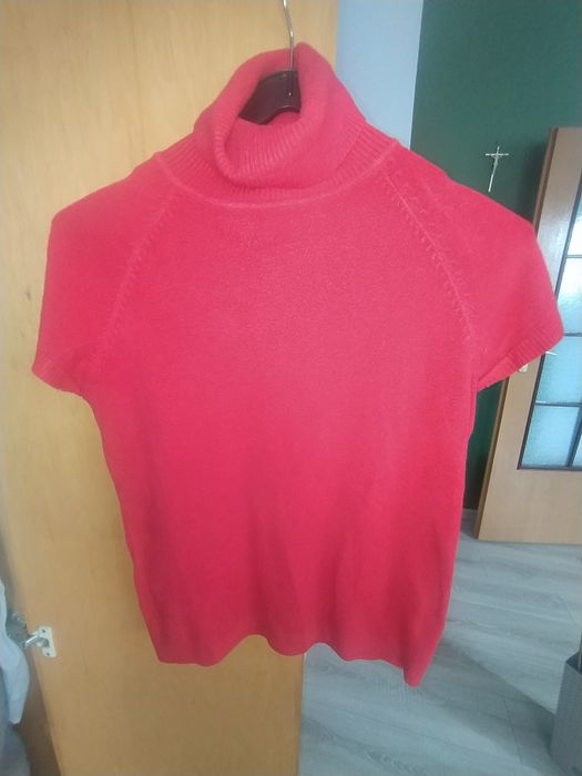 Sweter z golfem krótki rękaw