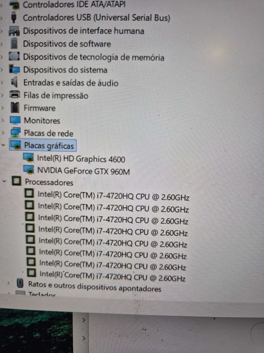 Motherboard asus rog G501 processador i7-4720HQ a funcionar s anomalia