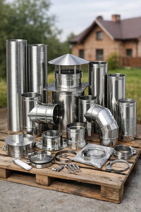 Wkłady kominowe fi 120 1mm kwaso-żaroodporne INOX systemy premium