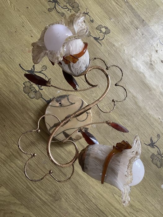 Продам люстру на 2 плафона з лампочками