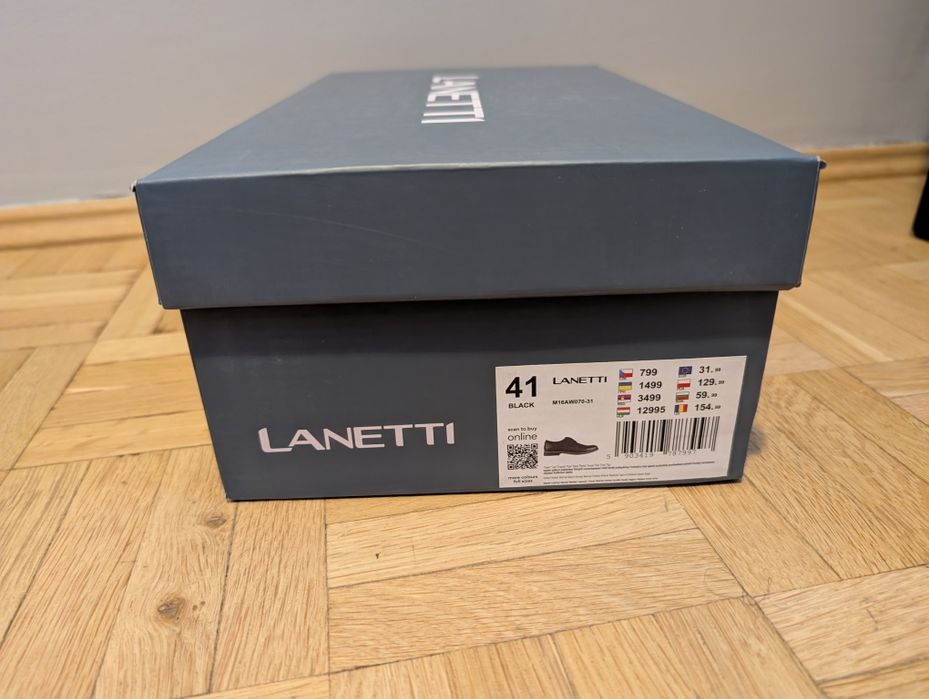 Eleganckie buty młodzieżowe, męskie Lanetti r.41