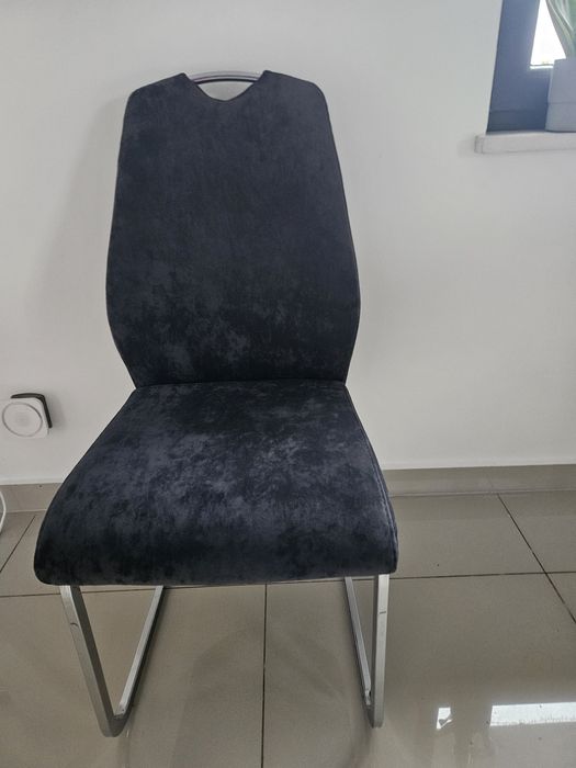 Nowe krzesła welur szare 8 szt