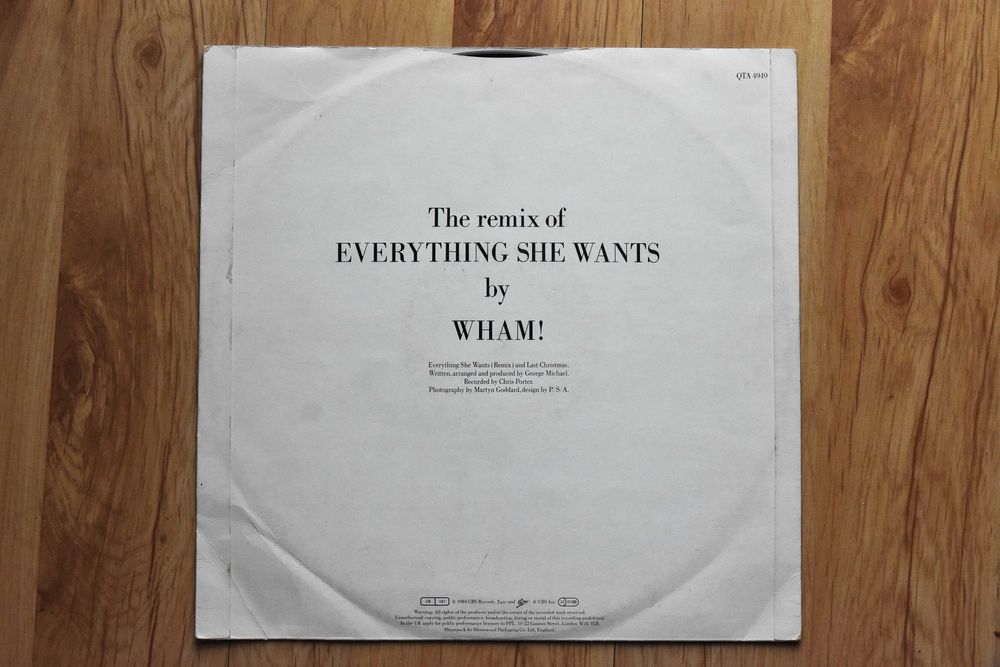 LP Wham The remix of Everything she wants by Wham!
