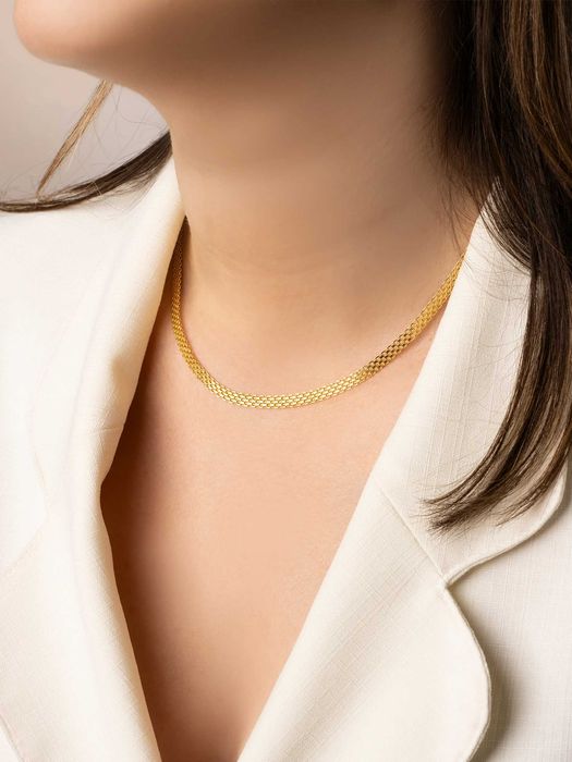 Złoty łańcuszek taśma 585 splot Bismarck 4,5 mm