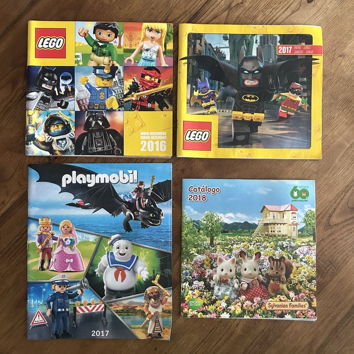 Catálogos Lego playmobil e sylvanian families de 2016-18