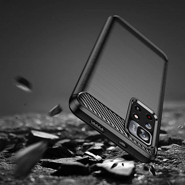 Carbon Case elastyczne etui pokrowiec Poco M4 Pro 5G czarny