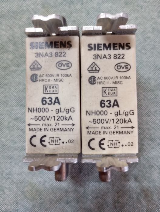 Предохранитель SIEMENS плавкая вставка 63А 500v