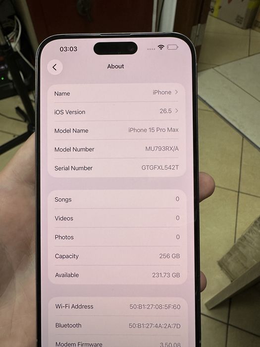 Iphone 15 pro max 256gb