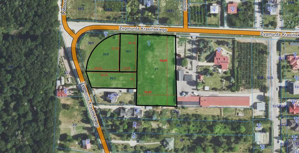 Kompleks działek inwestycyjno-budowlanych