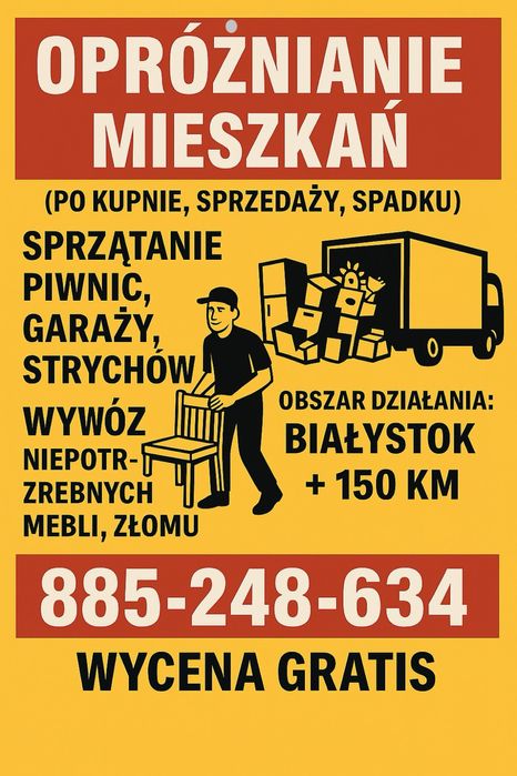 Opróżnianie mieszkań,domów,sprzątanie piwnic, garaży