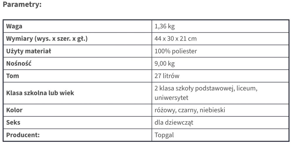 Plecak młodzieżowy Topgal Yumi