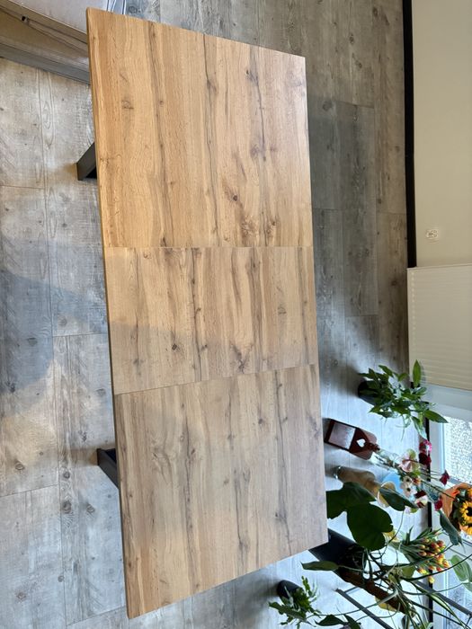 Stół drewniany, rozkladany, jadalnia, loft